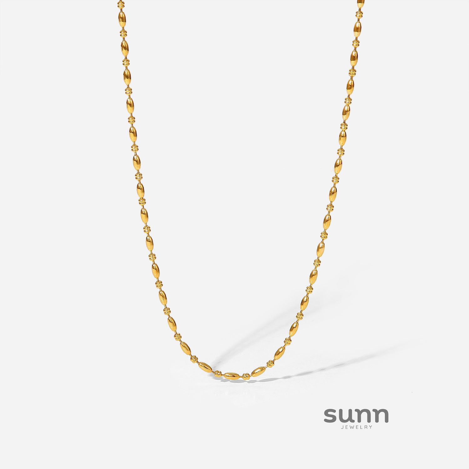 Charleigh Layered Oval Chain Necklace [STNPYG29]