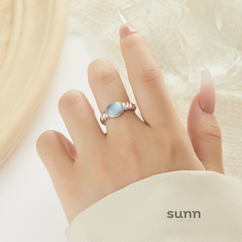Charlie Aquamarine Open Ring [SXD7VYW2]