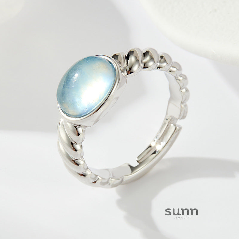 Charlie Aquamarine Open Ring [HZF90PUW]