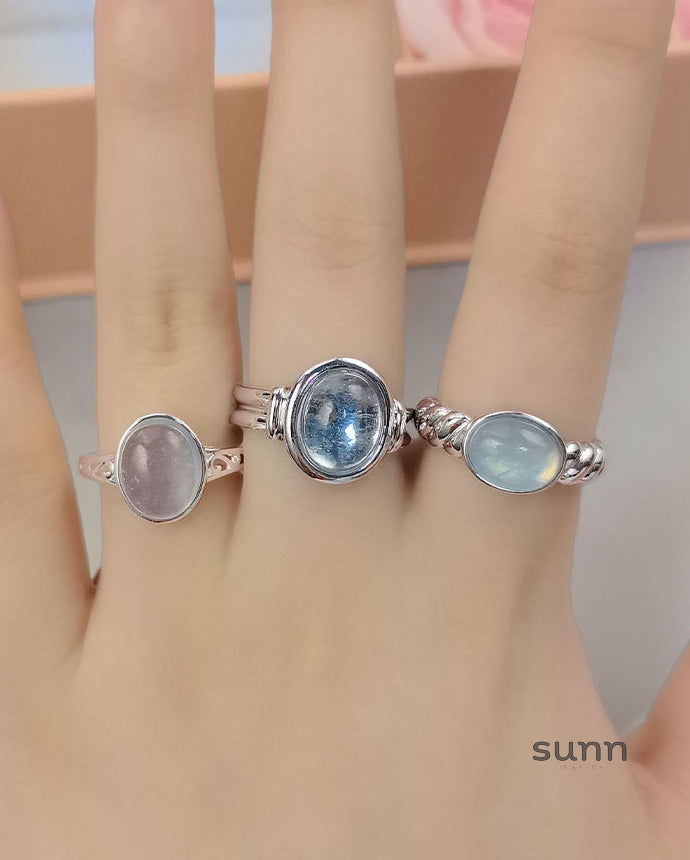 Charlie Aquamarine Open Ring [ZN5RQFQB]