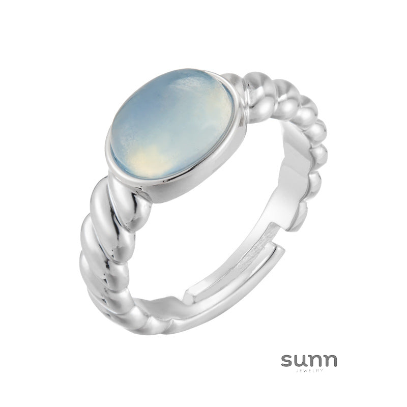 Charlie Aquamarine Open Ring [JA84KQZF]