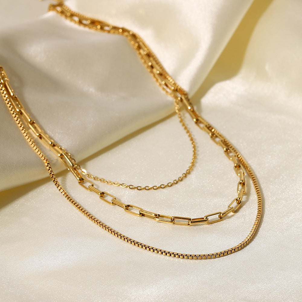 Charlotte Layered Paperclip Necklace [5FL8LZGD]
