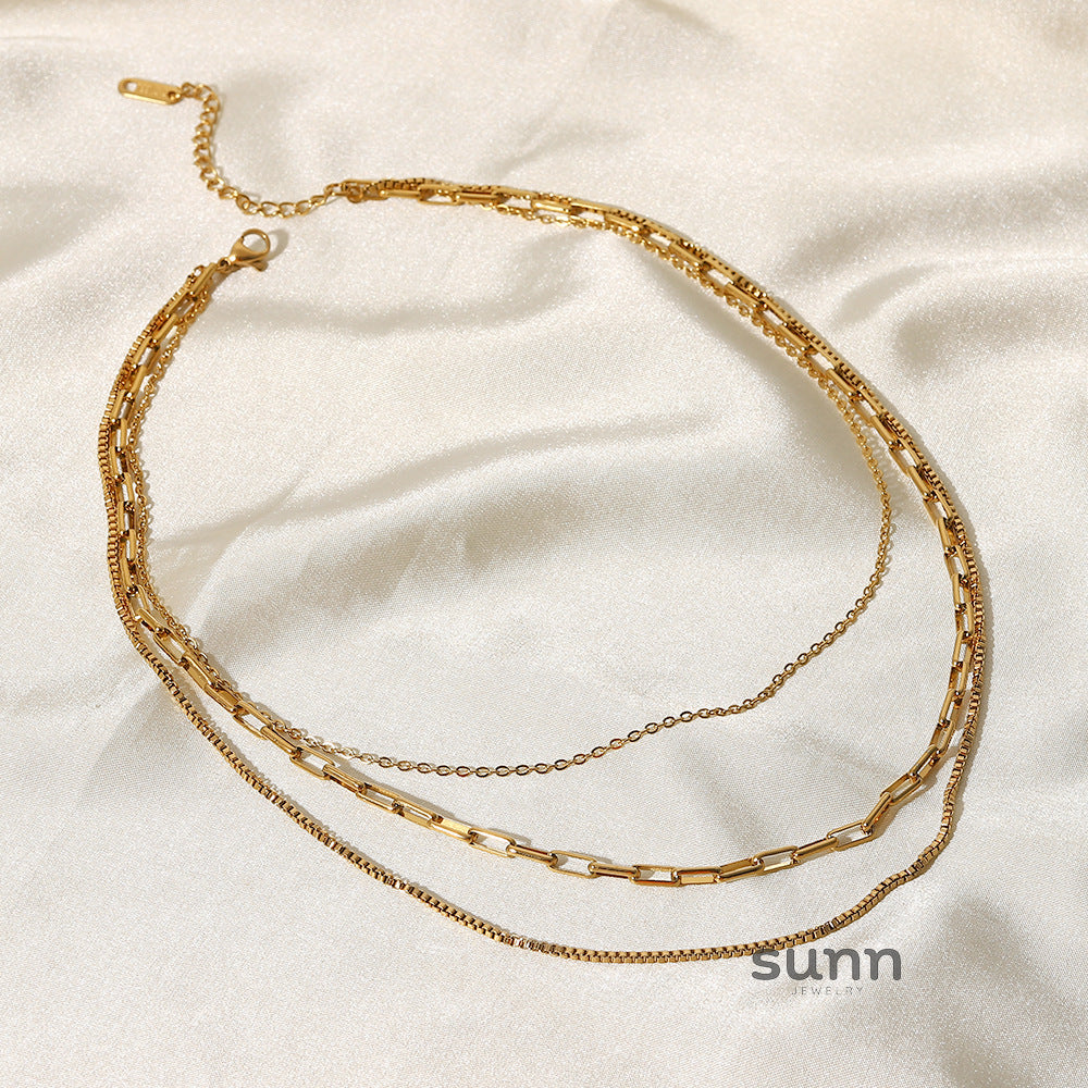 Charlotte Layered Paperclip Necklace [XQQRUK3R]