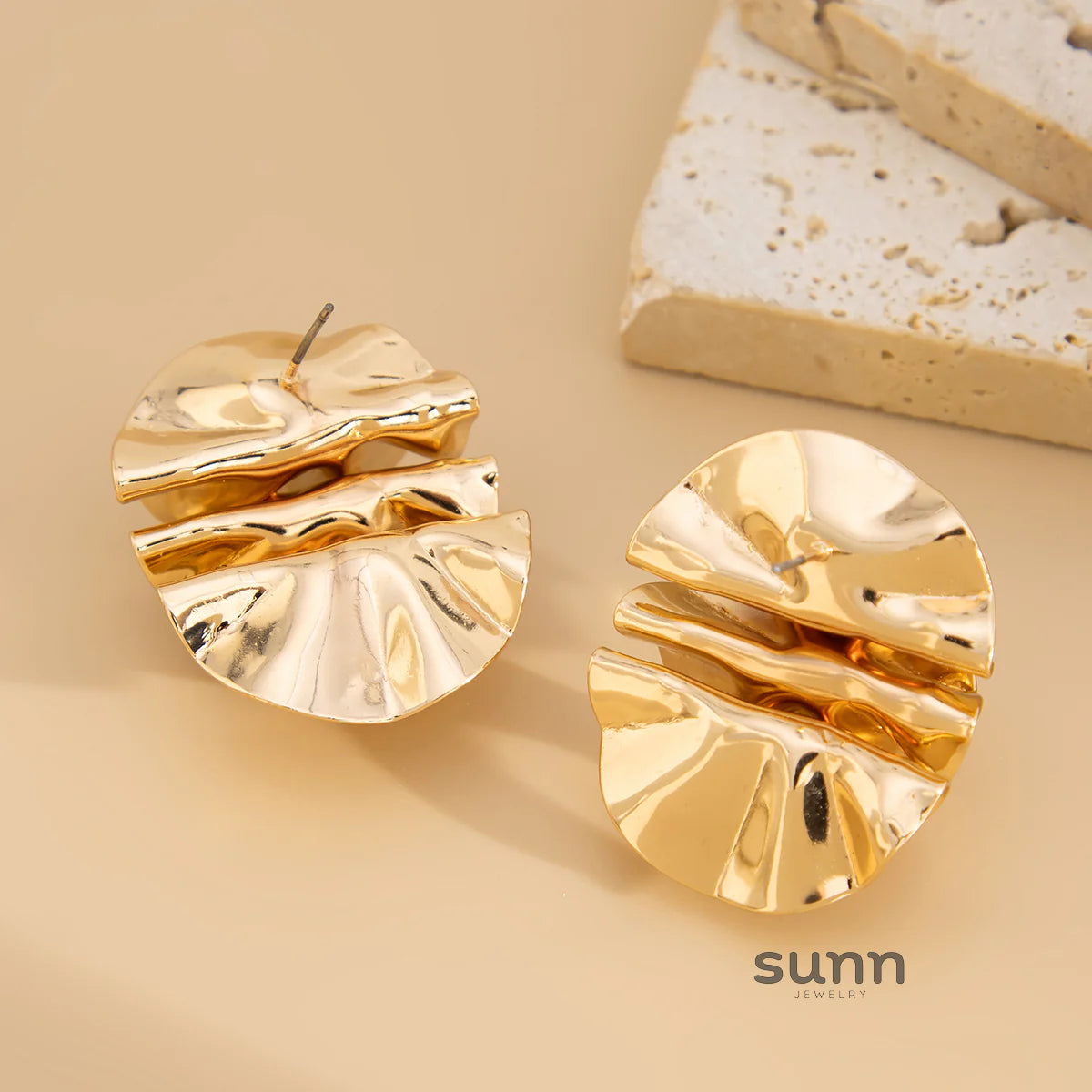 Charlye Sculpted Bloom Stud Earrings
