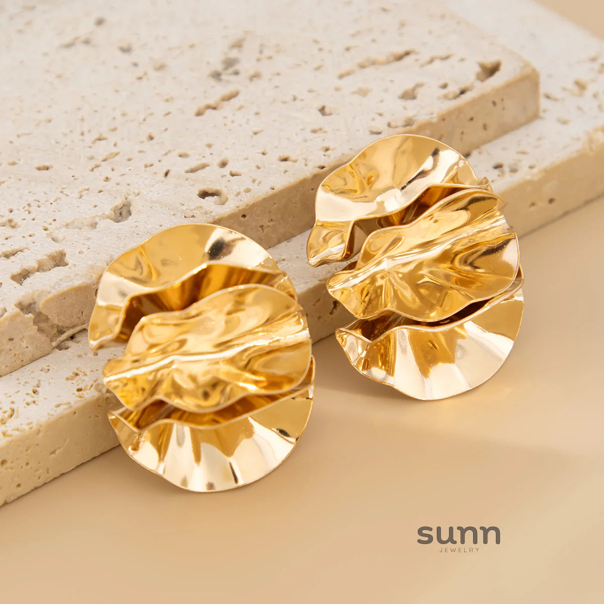 Charlye Sculpted Bloom Stud Earrings