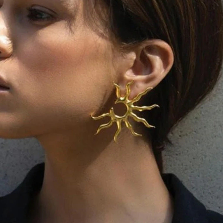 Charm Sunflower Stud Earrings [L6EPB07D]