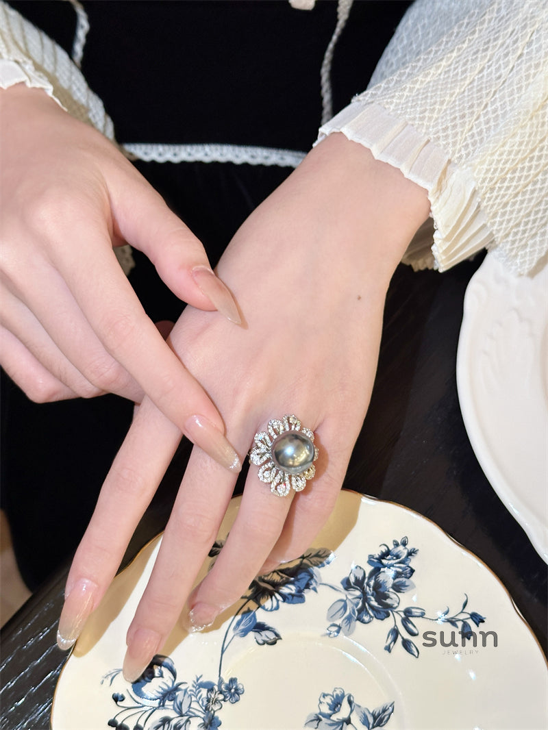 Chasidy Elegant Pearl Zircon Ring [PRF74HAQ]