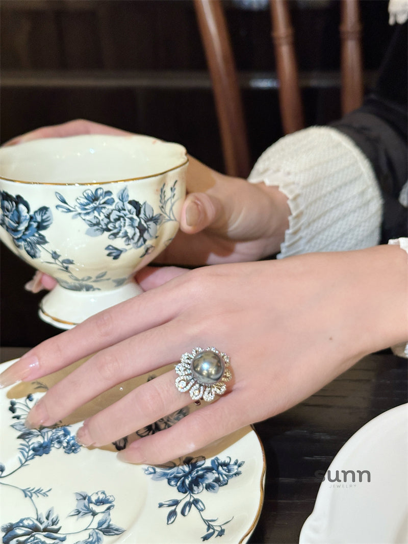 Chasidy Elegant Pearl Zircon Ring [2BXS407H]