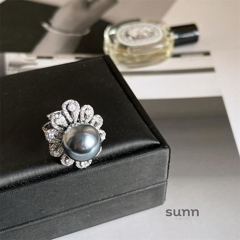 Chasidy Elegant Pearl Zircon Ring [SWJZ8R40]