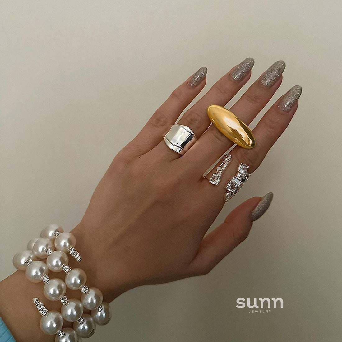 Chasity Gold Oval Ring [YT043PJ8]