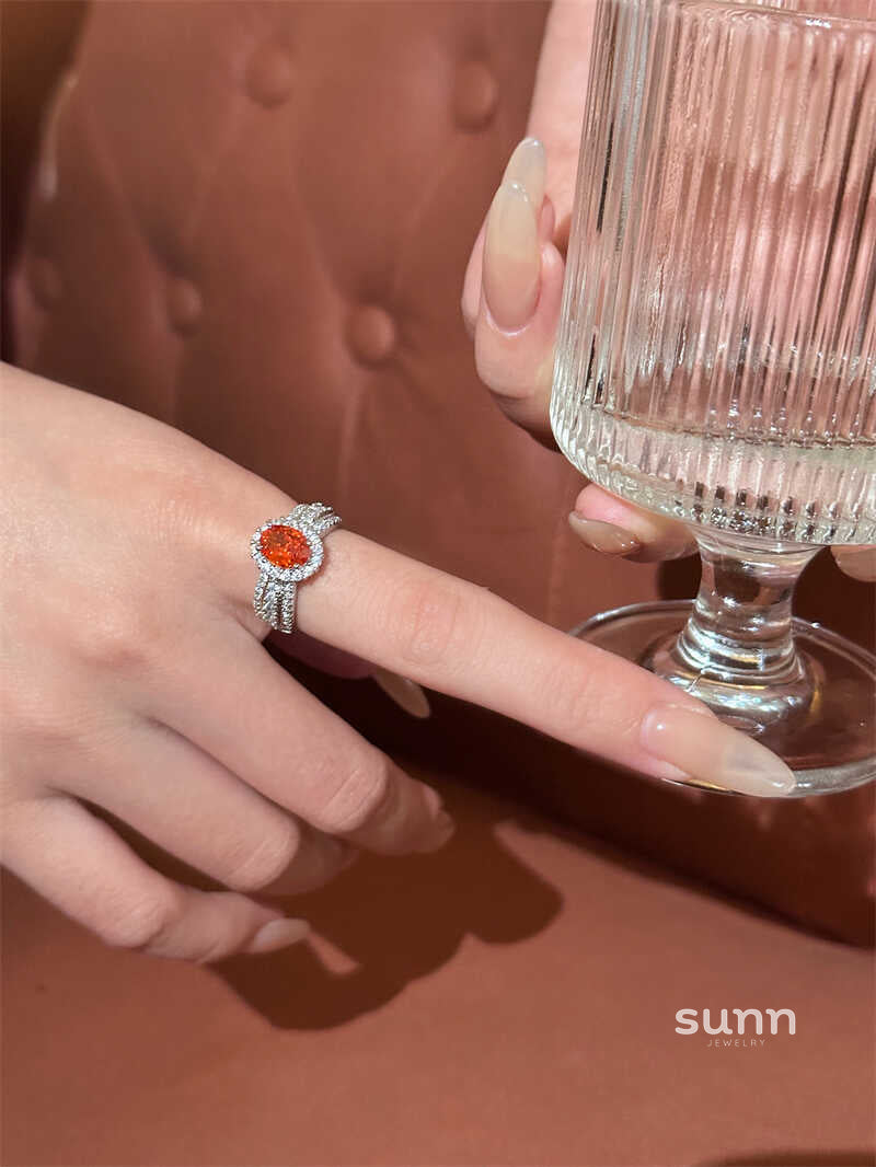 Chasity Orange Oval Ring [0O823B9F]