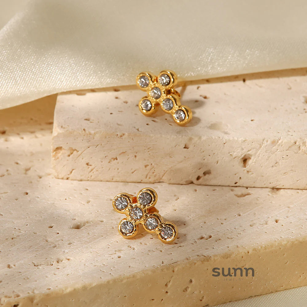 Chava Crystal Pearl Stud Earrings