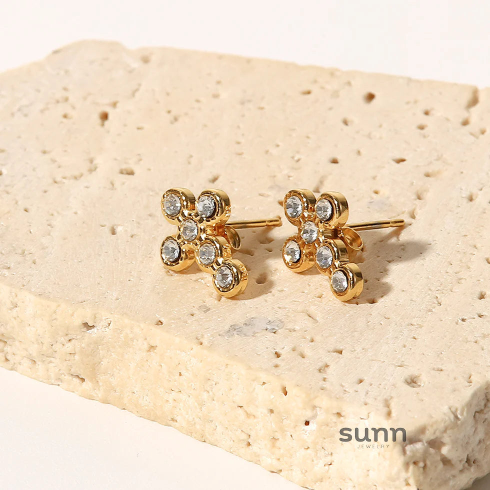 Chava Crystal Pearl Stud Earrings