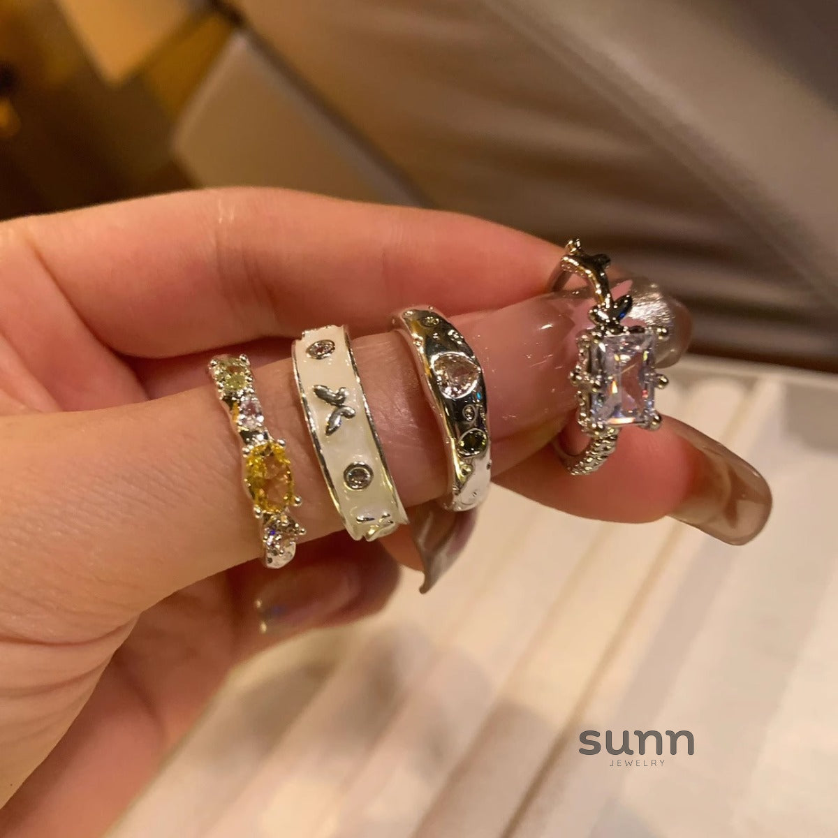 Chava Zircon Stackable Ring [45GZ8F1N]