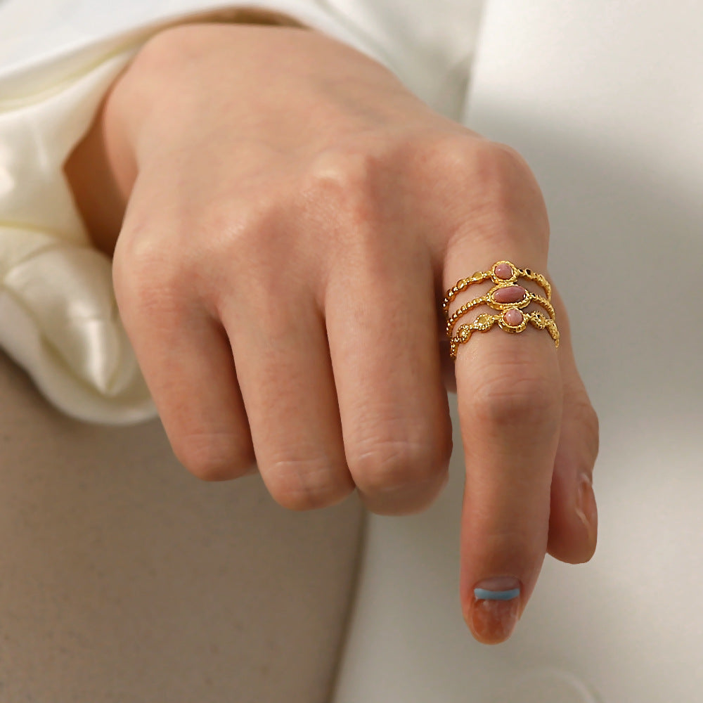 Cherokee Rose Gold Geometric Ring [NISI62A2]