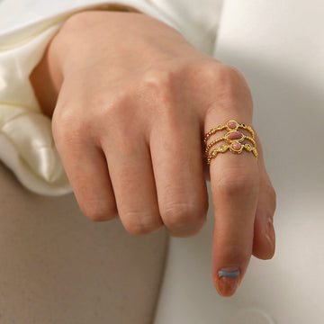 Cherokee Rose Gold Geometric Ring [NISI62A2]