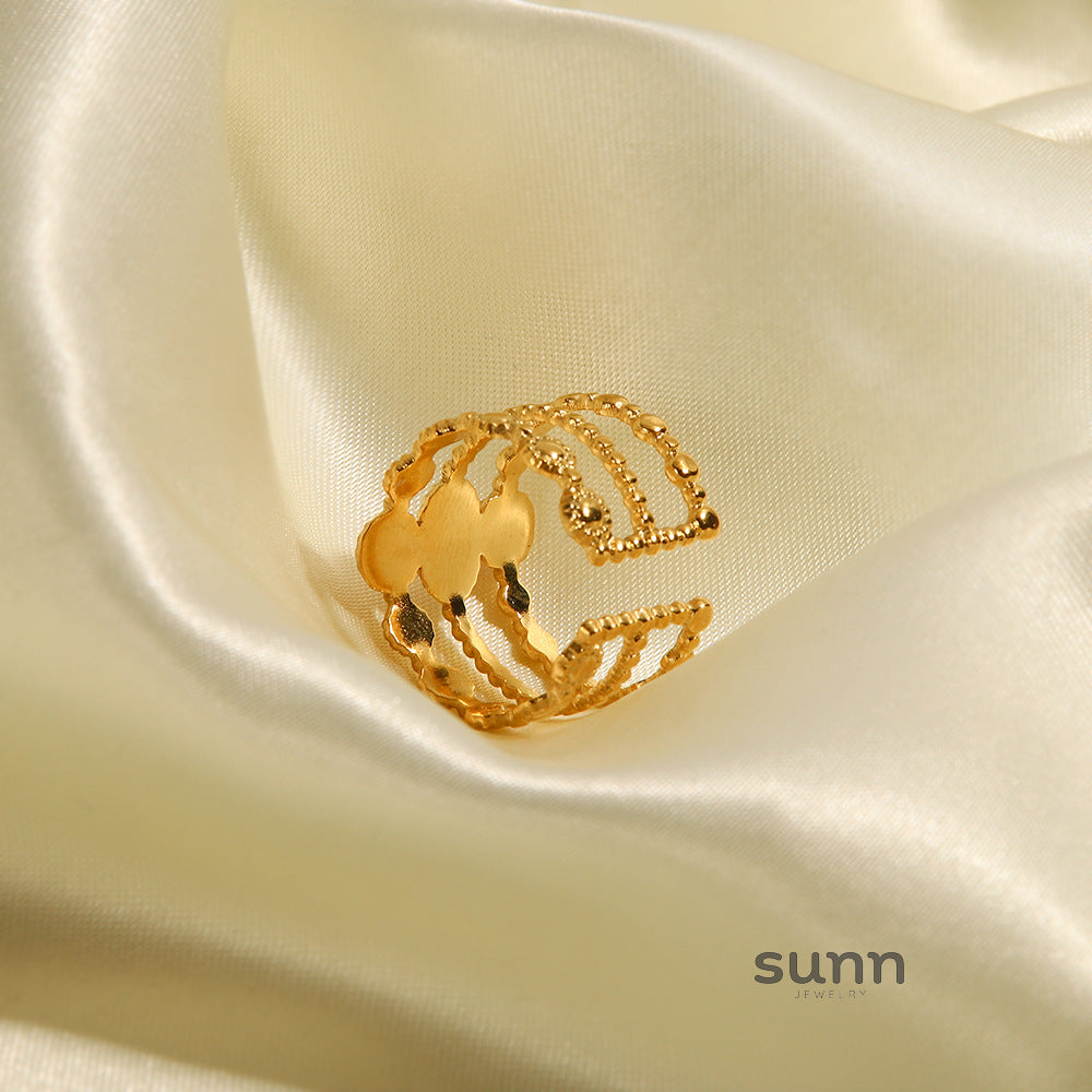 Cherokee Rose Gold Geometric Ring [UPPPMKQM]
