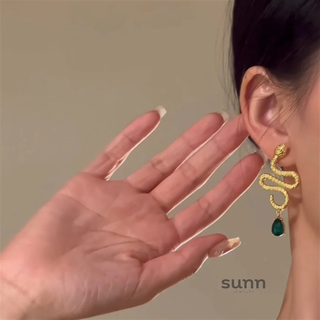 Chevy Golden Serpent Earrings