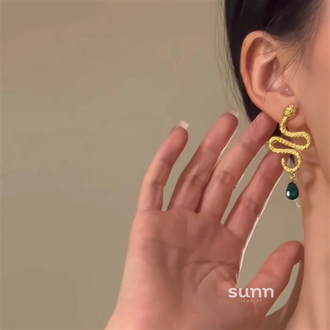 Chevy Golden Serpent Earrings