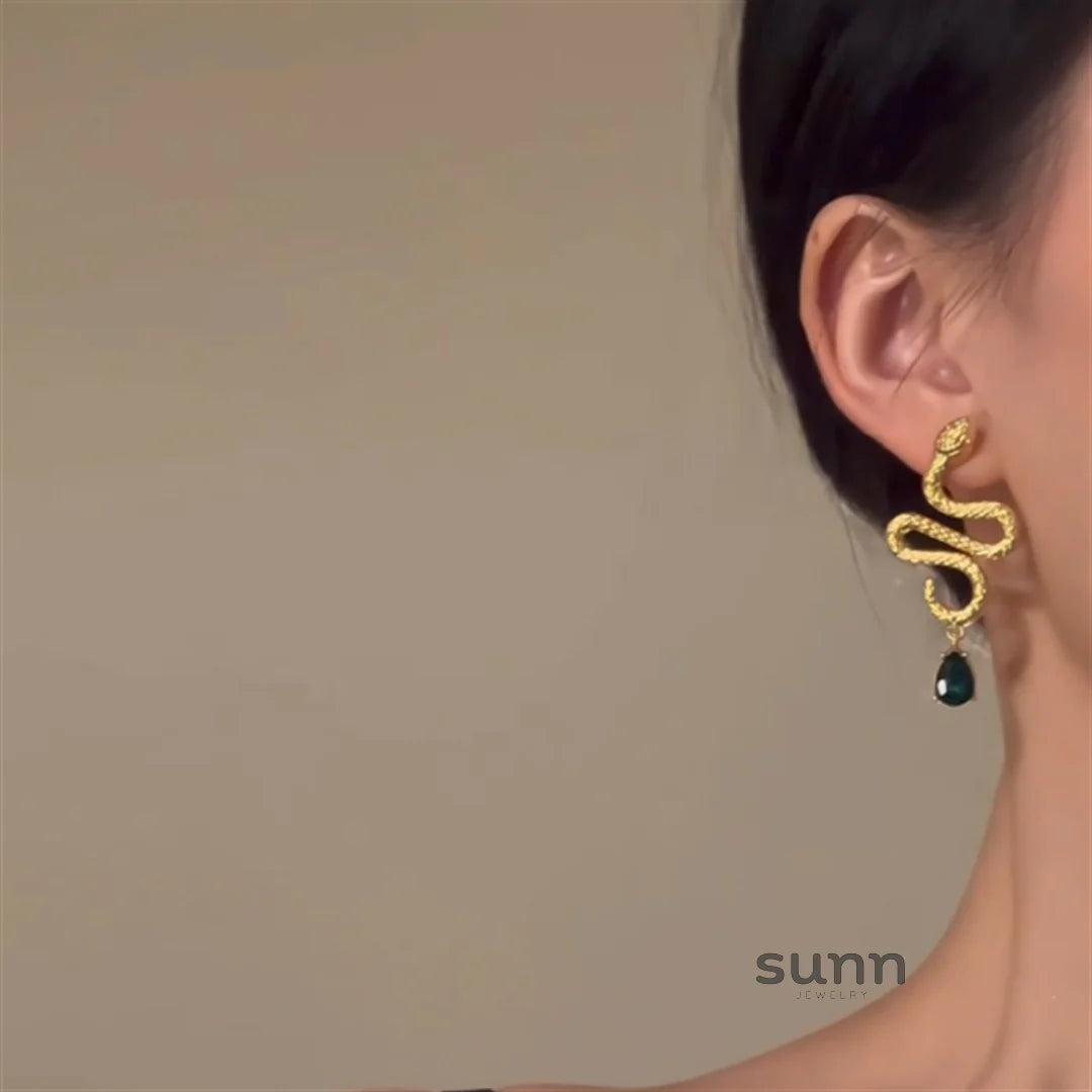 Chevy Golden Serpent Earrings