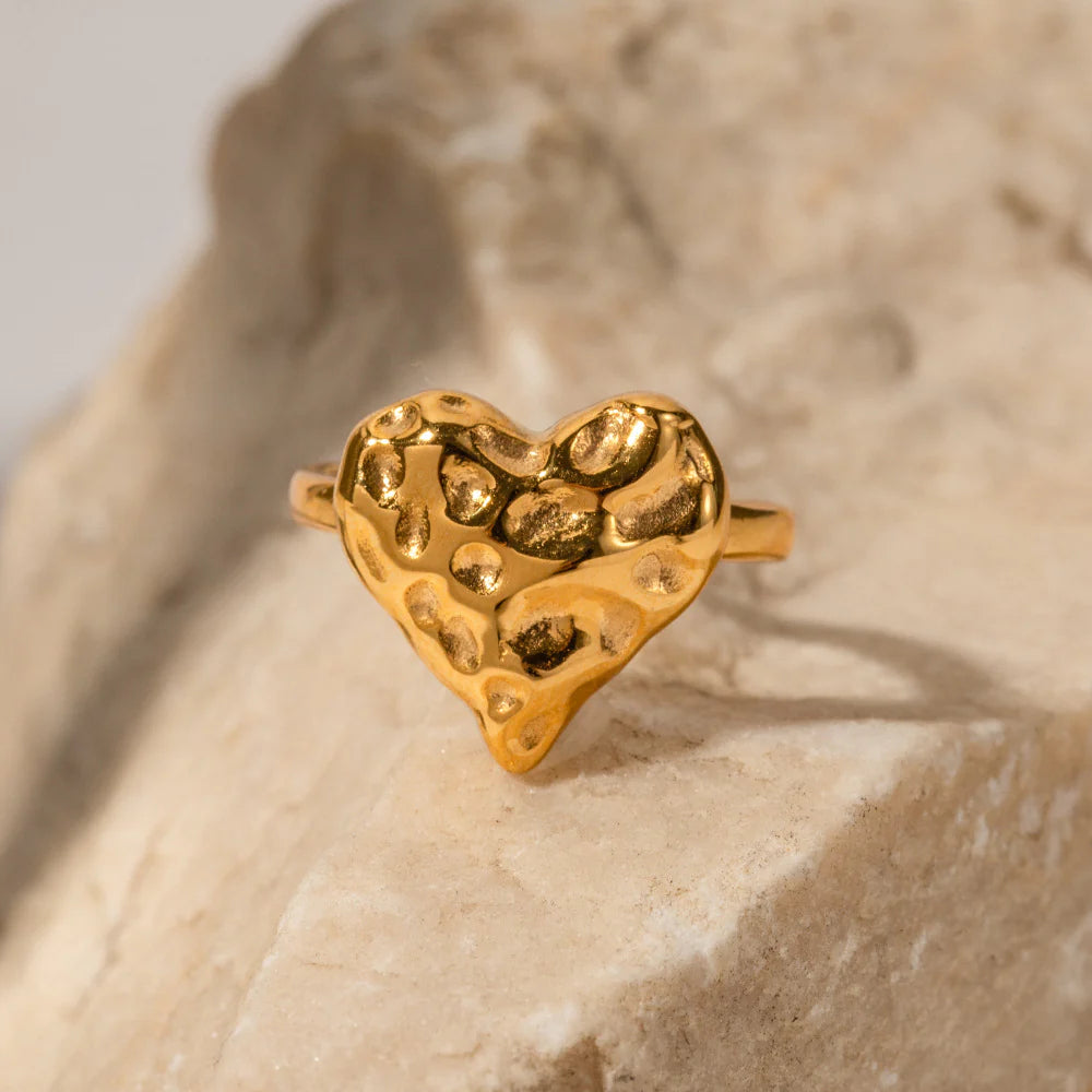 Cheyanne French Lava Heart Ring