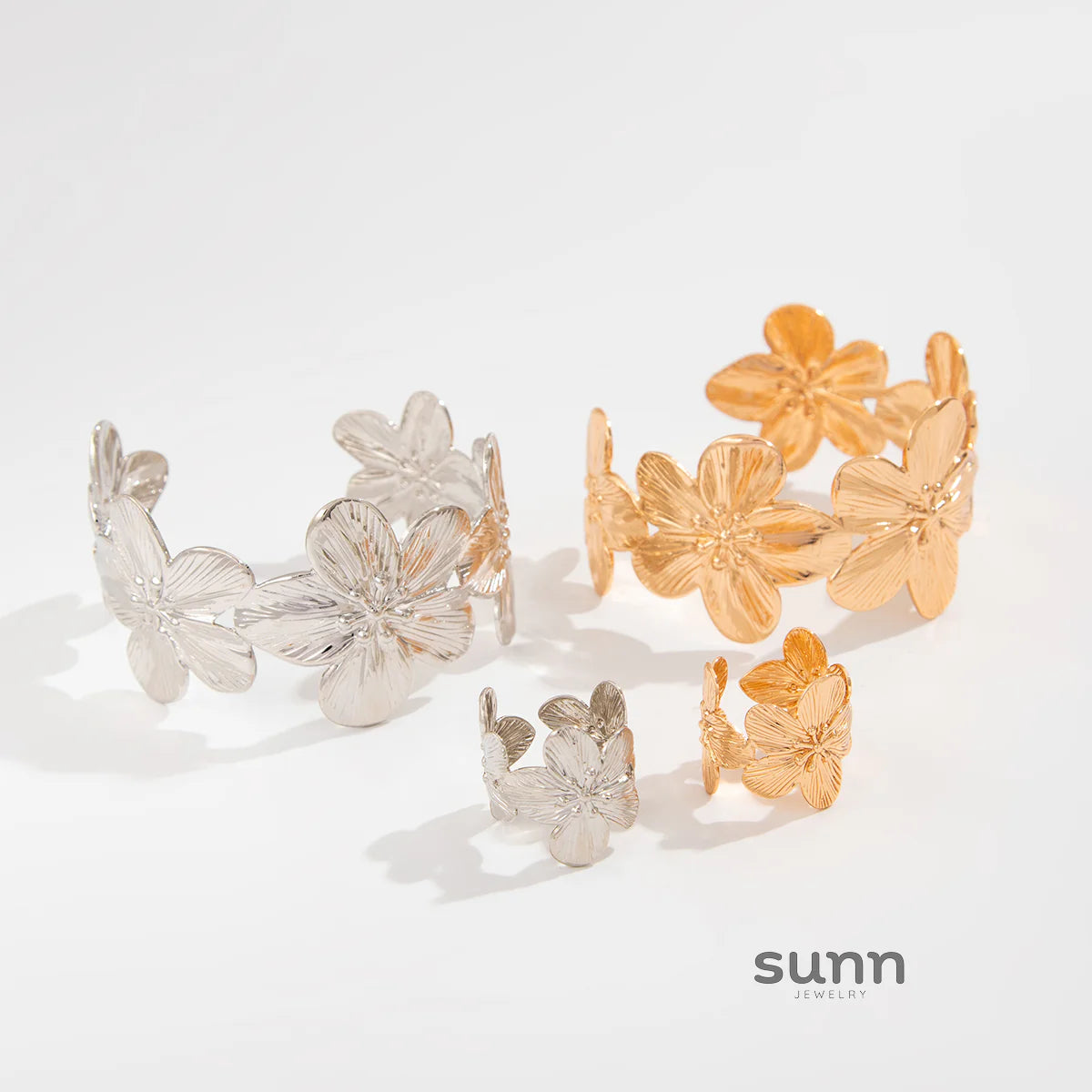 Chiamaka Bloom Ring Bracelet Set