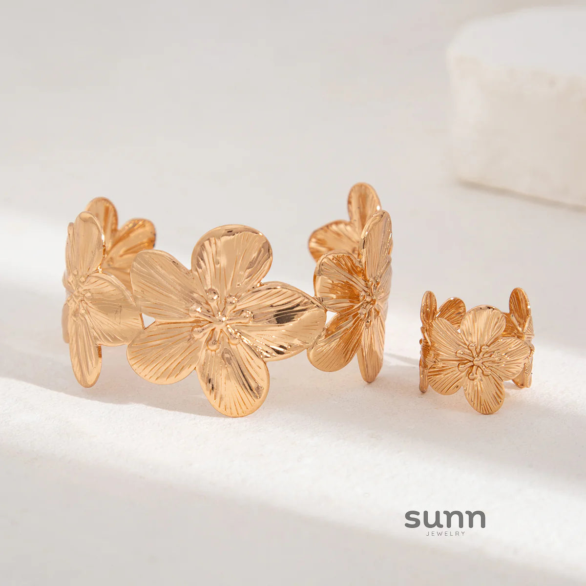 Chiamaka Bloom Ring Bracelet Set