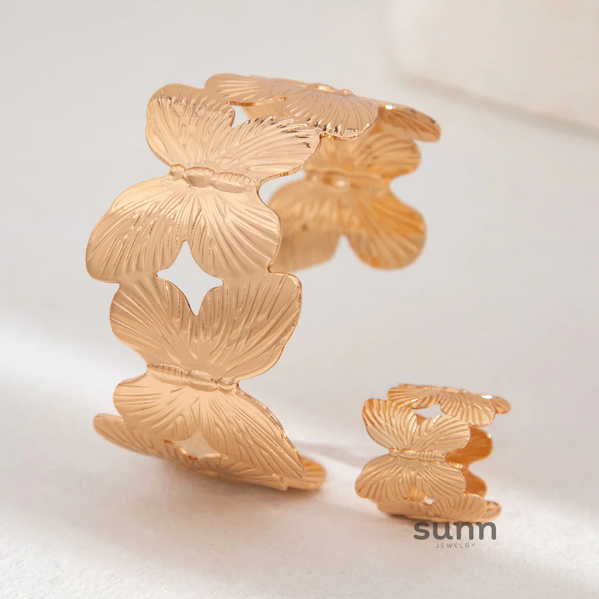 Chiamaka Bloom Ring Bracelet Set