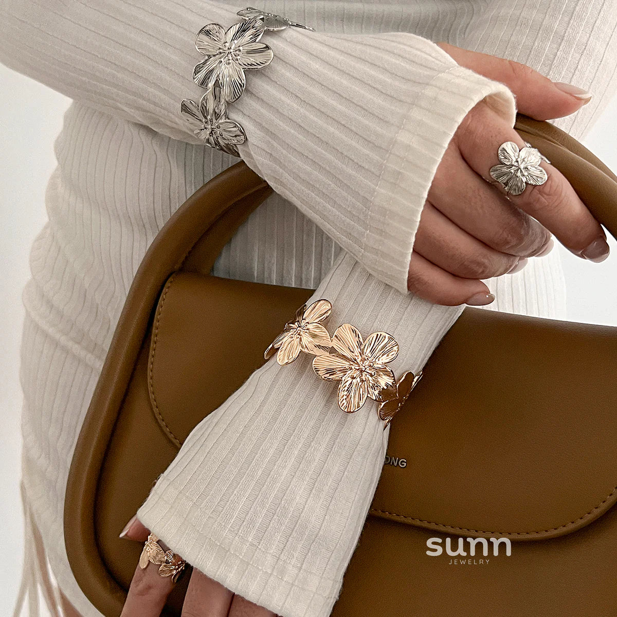 Chiamaka Bloom Ring Bracelet Set