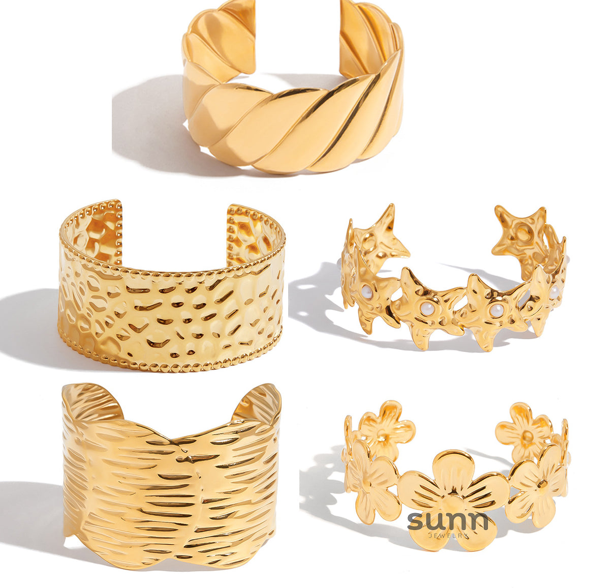 Chizaram Layered Gold Bracelet Set [6J0CS551]