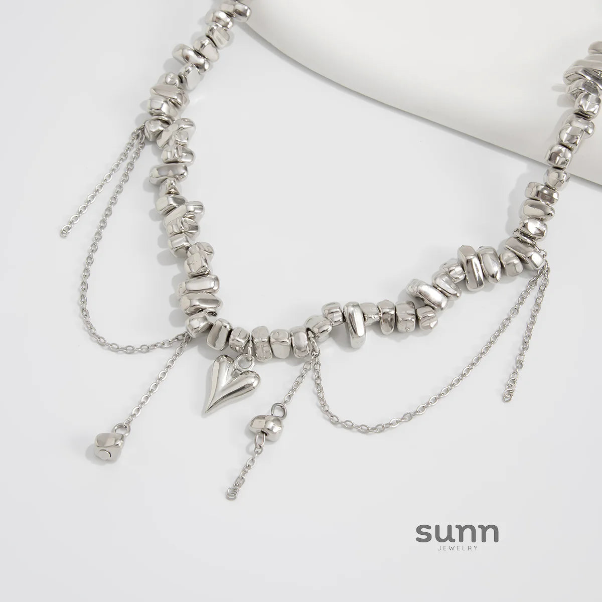 Chrislynn Faux Pearl Heart Necklace