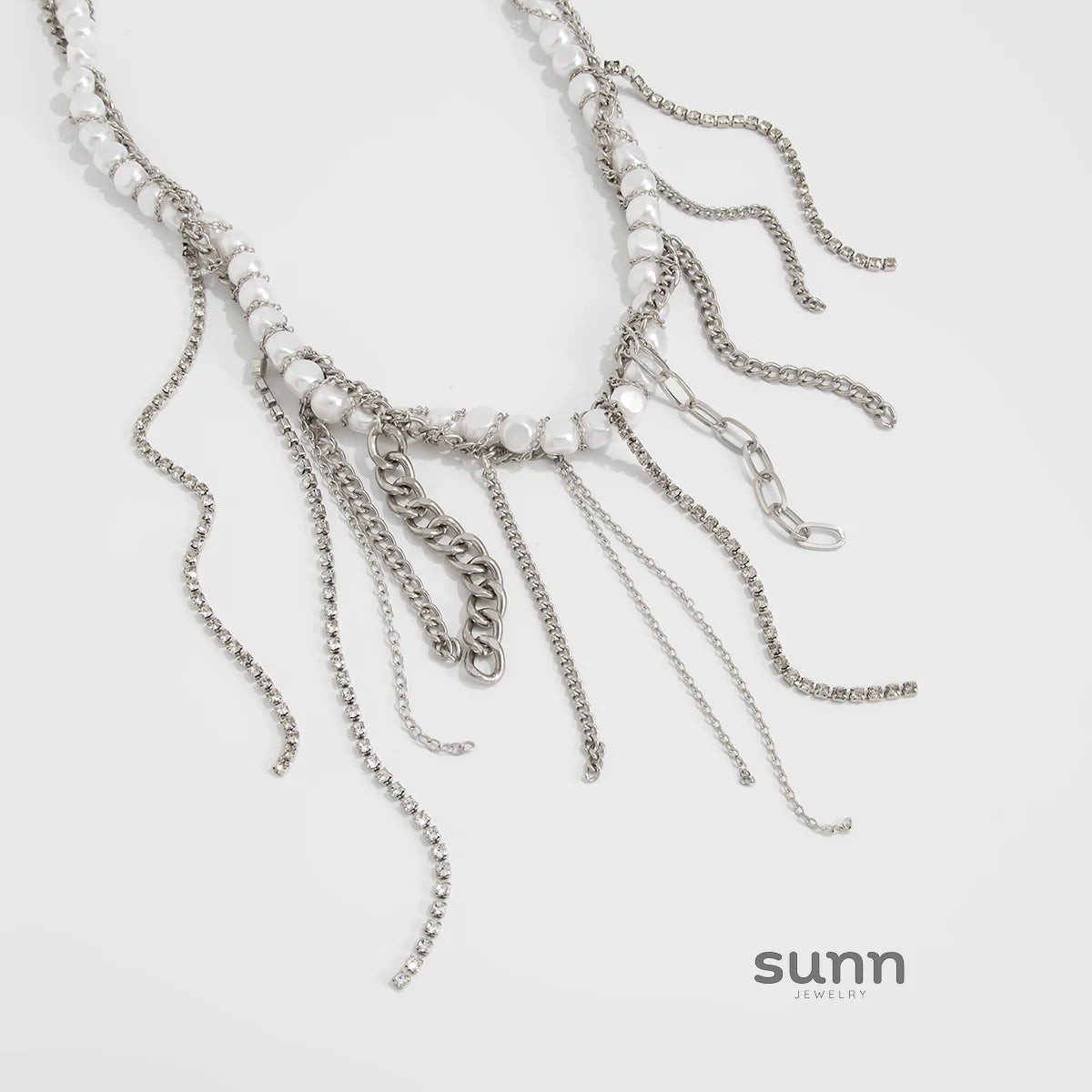 Chrislynn Faux Pearl Heart Necklace