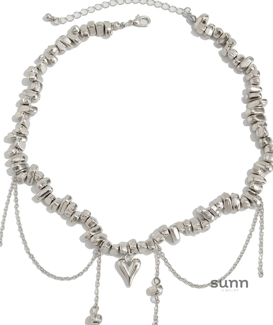 Chrislynn Faux Pearl Heart Necklace