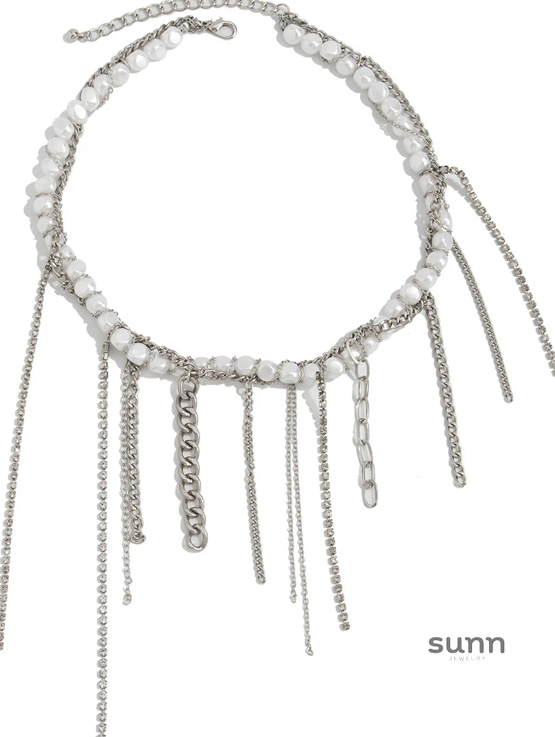 Chrislynn Faux Pearl Heart Necklace