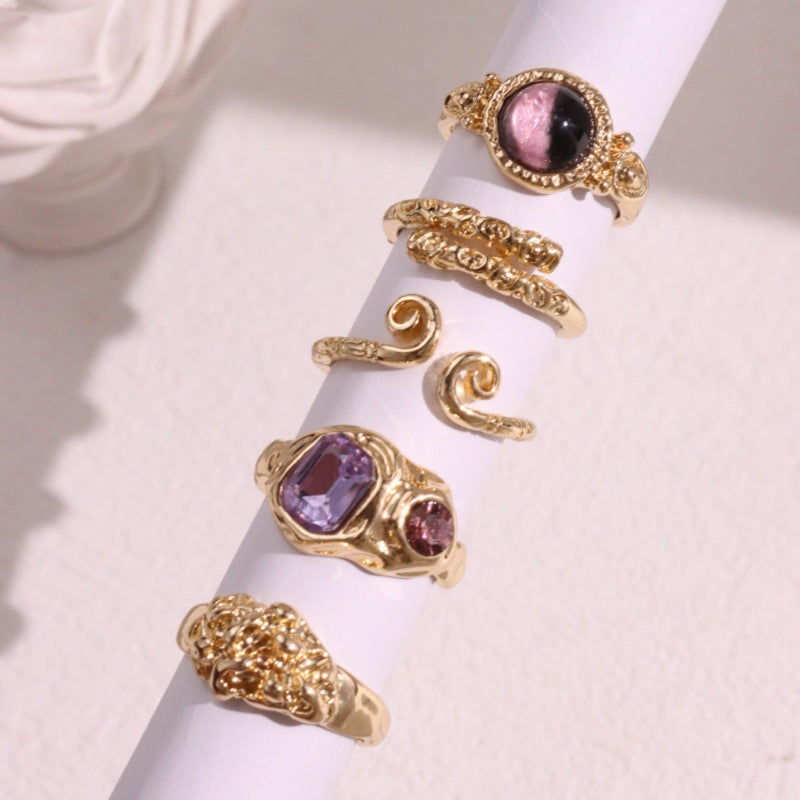 Christen Gemstone Stacking Ring Set [DQ8ZB52O]