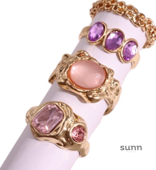 Christen Gemstone Stacking Ring Set [DW4PP6GO]