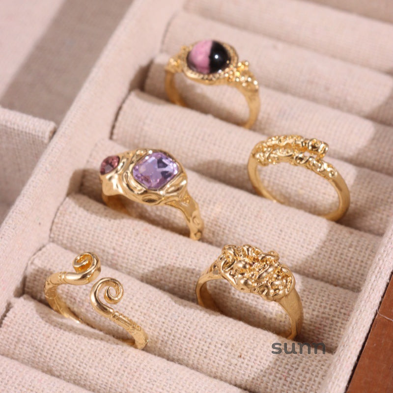 Christen Gemstone Stacking Ring Set [INUTI35Z]