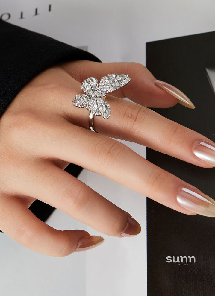Christine Butterfly Open Ring [C26LEZ8T]