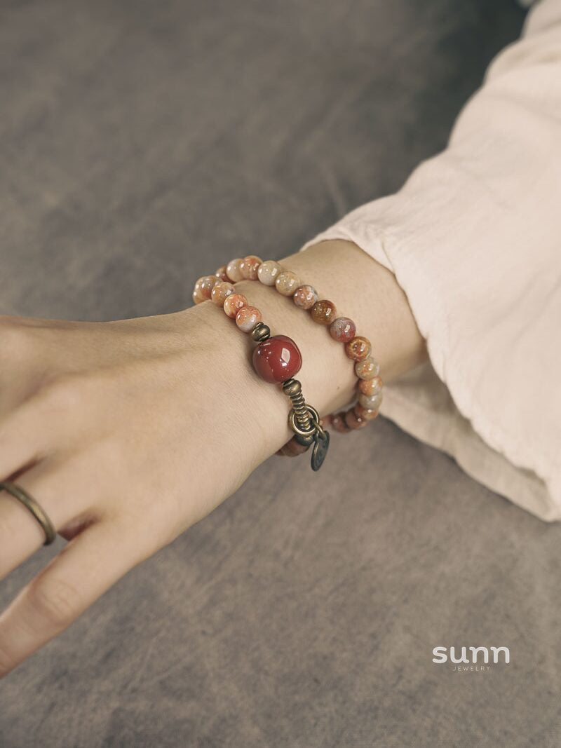 Claire Double-Wrap Coral Bracelet [XO2U6IU5]