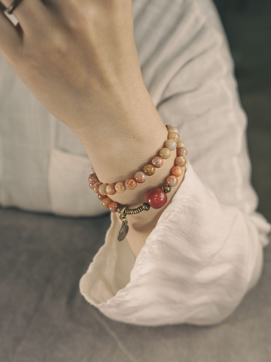 Claire Double-Wrap Coral Bracelet [84JI1J48]