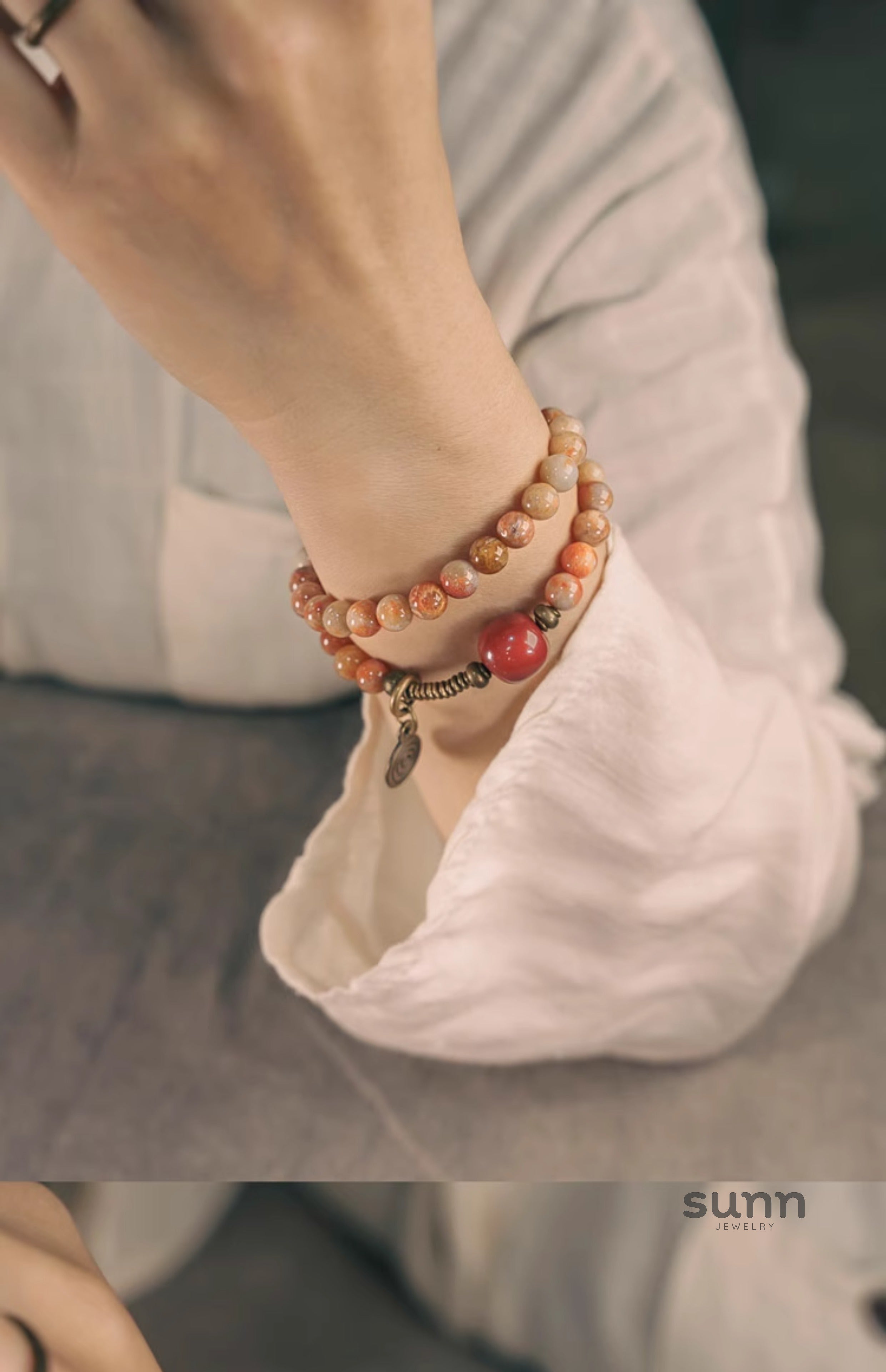 Claire Double-Wrap Coral Bracelet [6ND47HI3]
