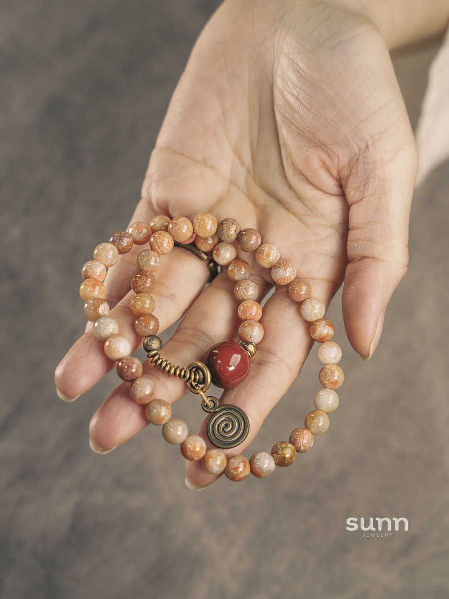 Claire Double-Wrap Coral Bracelet [12QNO8CX]