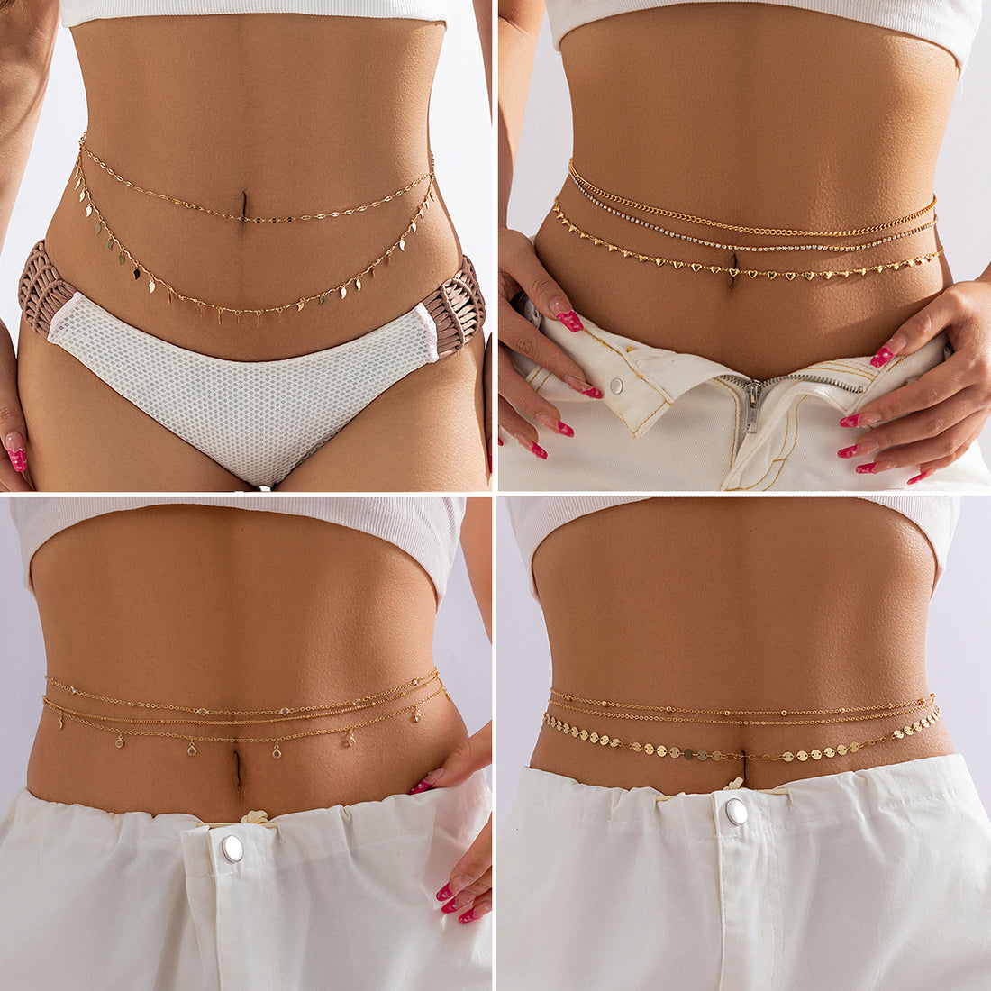 Clarabelle Layered Rhinestone Body Chain [TLJMT0FS]