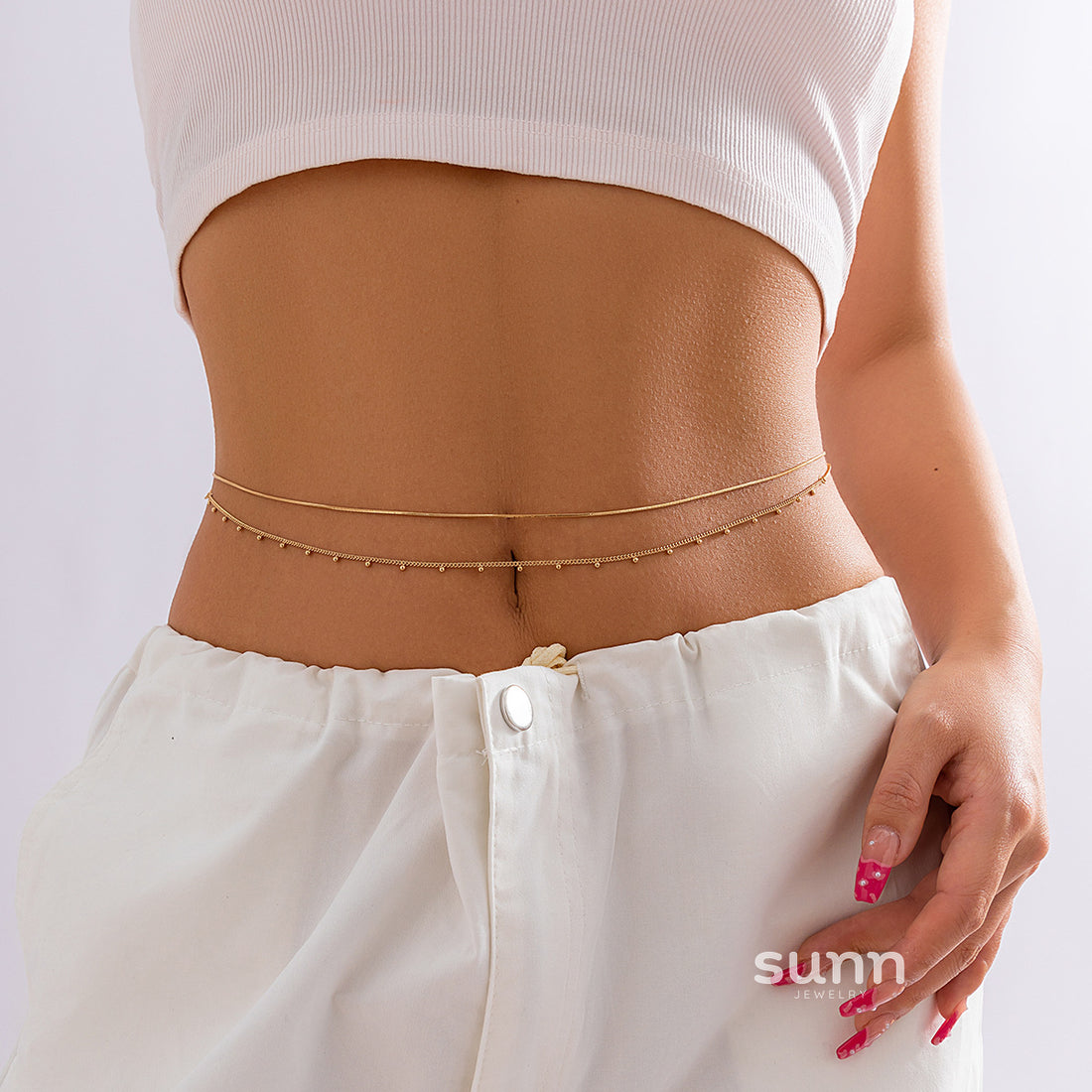 Clarabelle Layered Rhinestone Body Chain [TLJMT0FS]