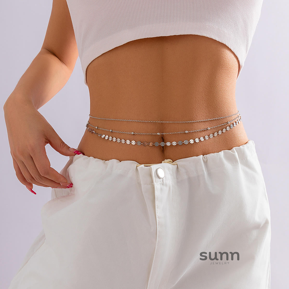Clarabelle Layered Rhinestone Body Chain [O5VUZV0I]