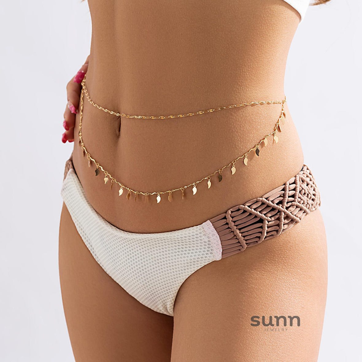 Clarabelle Layered Rhinestone Body Chain [4LB5ZL45]