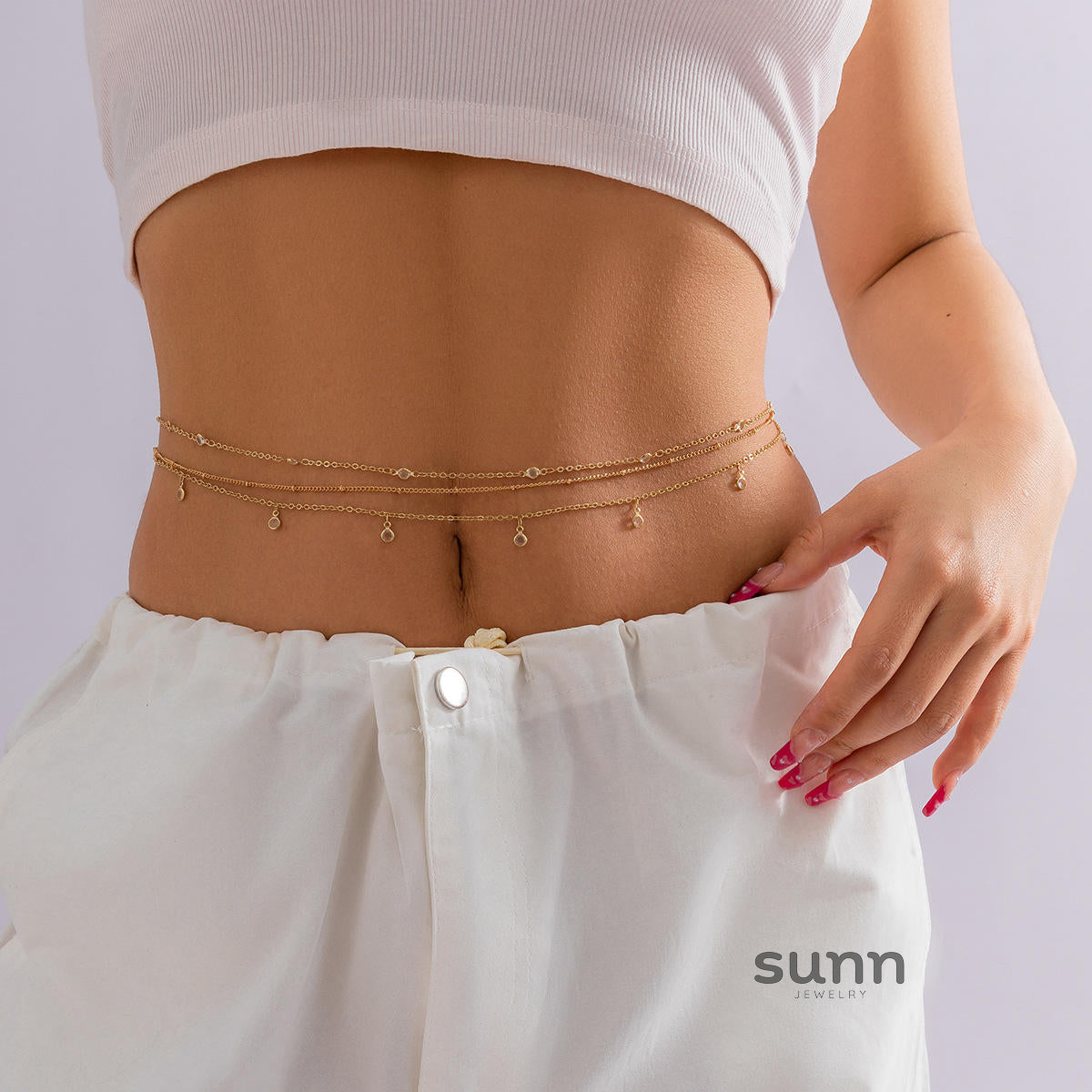 Clarabelle Layered Rhinestone Body Chain [19I2Z01N]