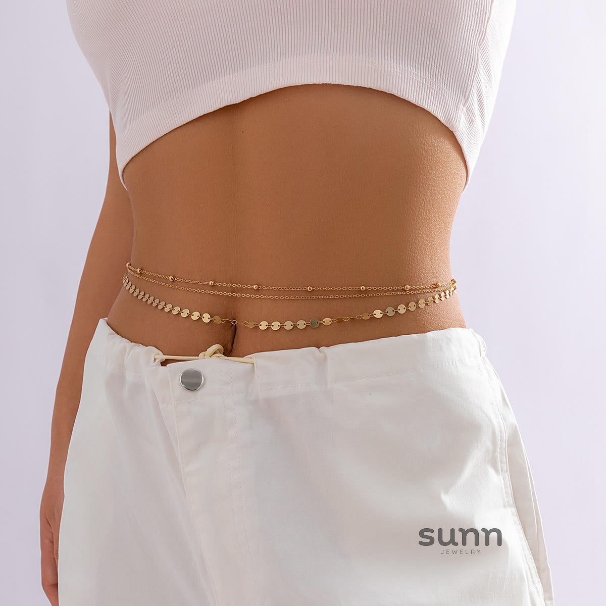 Clarabelle Layered Rhinestone Body Chain [A31G09HO]