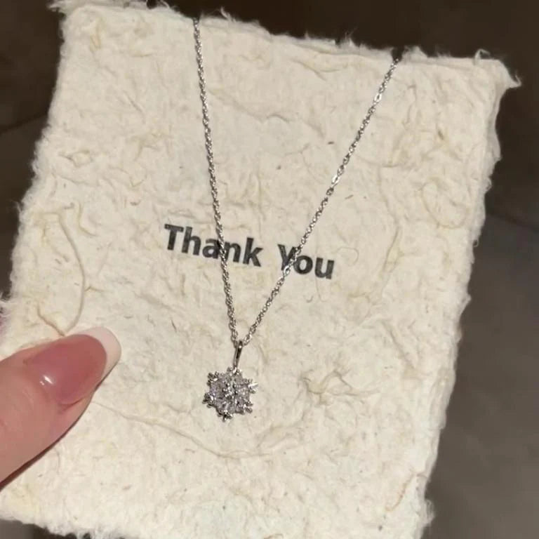 Clarity Sparkling Snowflake Necklace