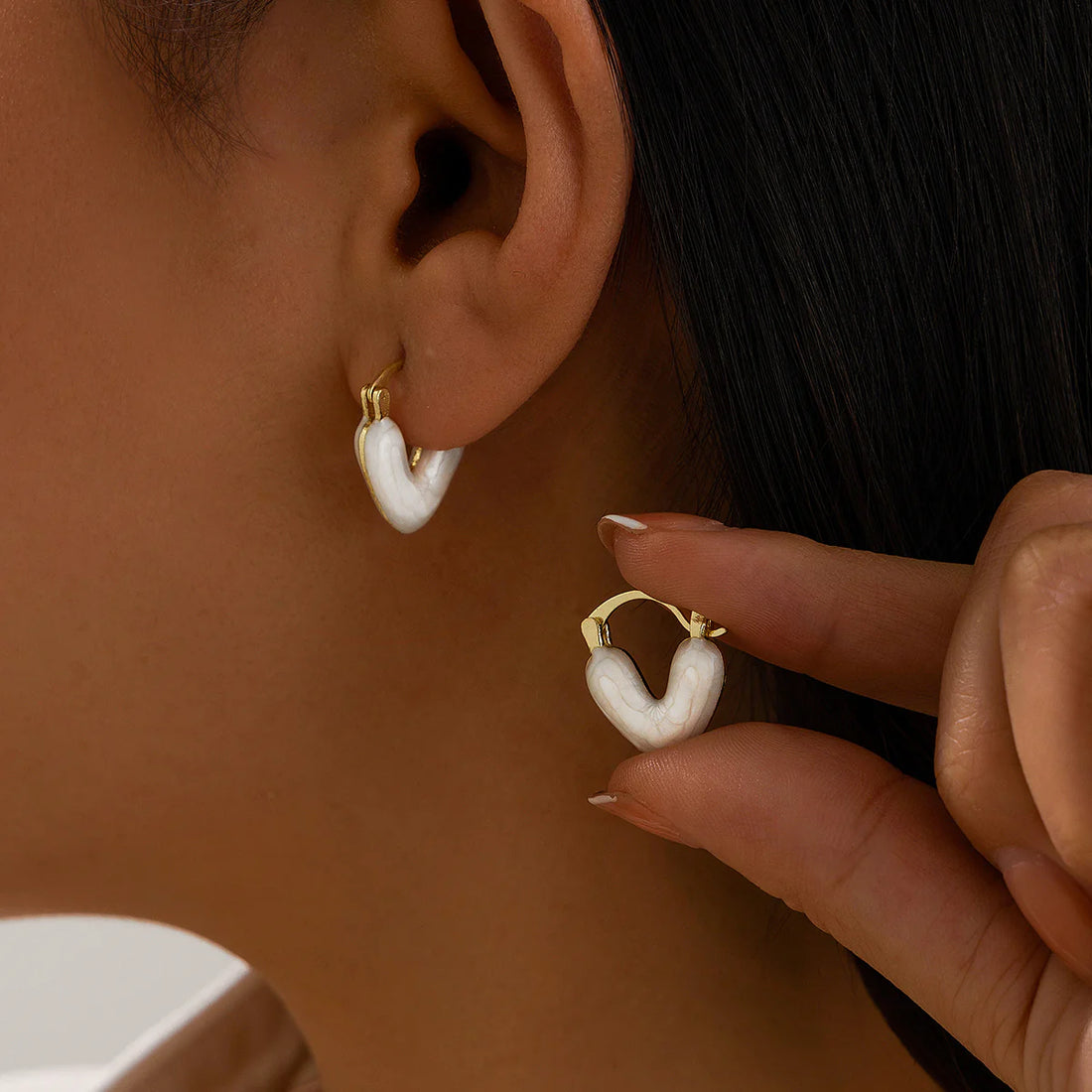 Clarke Enamel Heart Studs